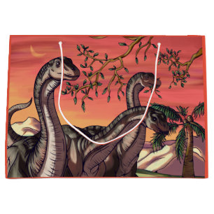 Bolsa De Regalo Grande Dinosaurios al Anochecer