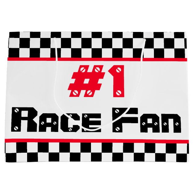 Bolsa De Regalo Grande Diseñador temático deportivo blanco y negro (Anverso)