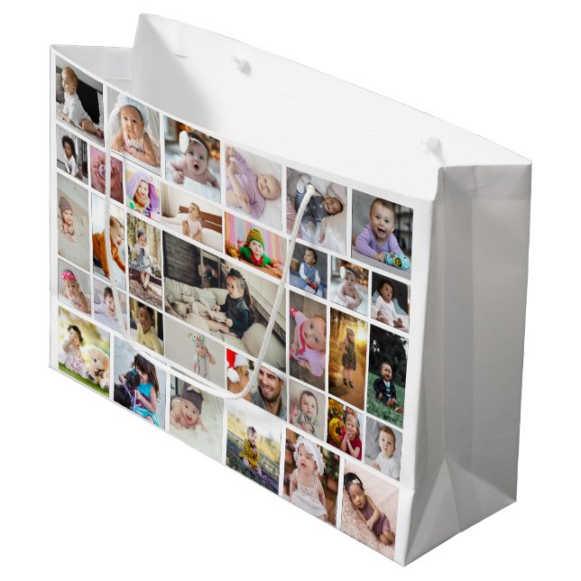 Bolsa De Regalo Grande Diseñar su propio Poster de 35 Collages de fotos (Angulo Anverso)