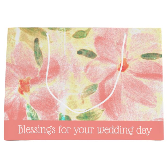 Bolsa De Regalo Grande Diseño artístico floral (Anverso)