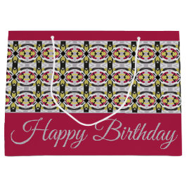 Bolsa De Regalo Grande Diseño con patrones de estilo burdeos