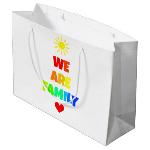 Bolsa De Regalo Grande Diseño de adopción del sol de arcoiris de la famil