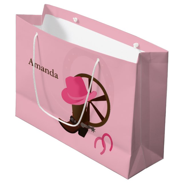 Bolsa De Regalo Grande Diseño de arranque de Cowgirl LGB (Angulo Anverso)