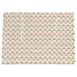 Bolsa De Regalo Grande diseño de bolso tote floral con fondo beige