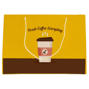 Bolsa De Regalo Grande Diseño de café de taza caliente de papel de tienda