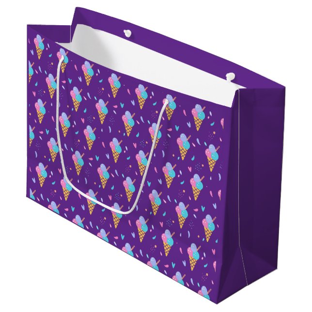 Bolsa De Regalo Grande Diseño de conos de helado (Angulo Anverso)