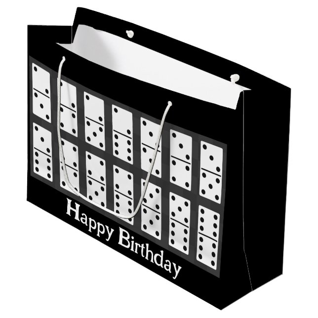 Bolsa De Regalo Grande Diseño de Dominoes (Angulo Anverso)