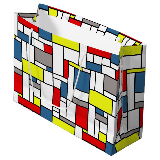 Bolsa De Regalo Grande Diseño de estilo mondriano (Angulo Anverso)