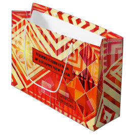 Bolsa De Regalo Grande Diseño de festividades geométricas modernas colori