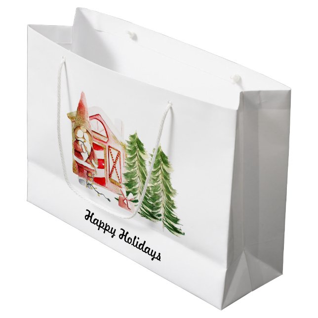 Bolsa De Regalo Grande Diseño de Gnome XMAS 2 (Angulo Anverso)