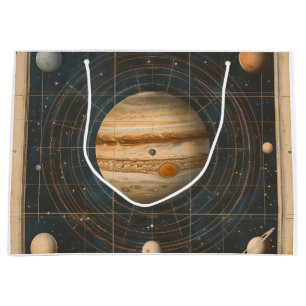Bolsa De Regalo Grande Diseño de gráfico celeste centrado en Júpiter