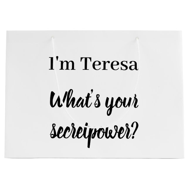 Bolsa De Regalo Grande Diseño de Héroe de Cuál es tu Superpoder (Anverso)