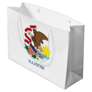 Bolsa De Regalo Grande Diseño de la bandera del estado de Illinois