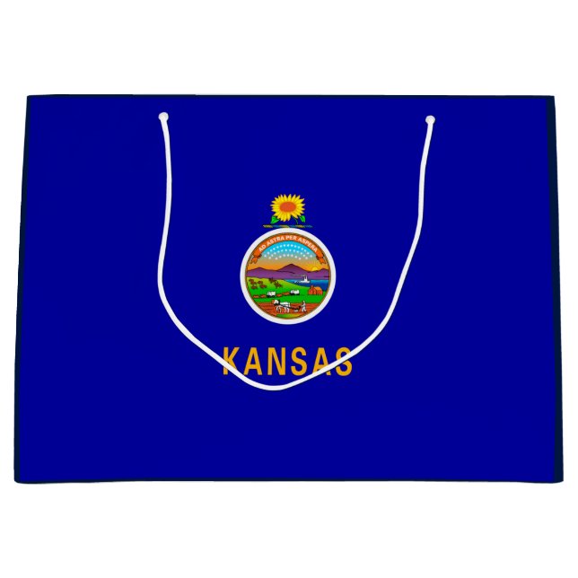 Bolsa De Regalo Grande Diseño de la bandera del estado de Kansas (Anverso)