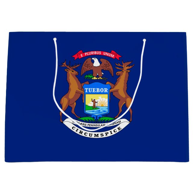 Bolsa De Regalo Grande Diseño de la bandera del estado de Michigan (Anverso)