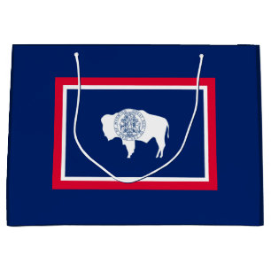Bolsa De Regalo Grande Diseño de la bandera del estado de Wyoming
