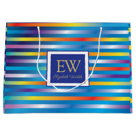 Bolsa De Regalo Grande Diseño de líneas de gradiente minimalista moderno 