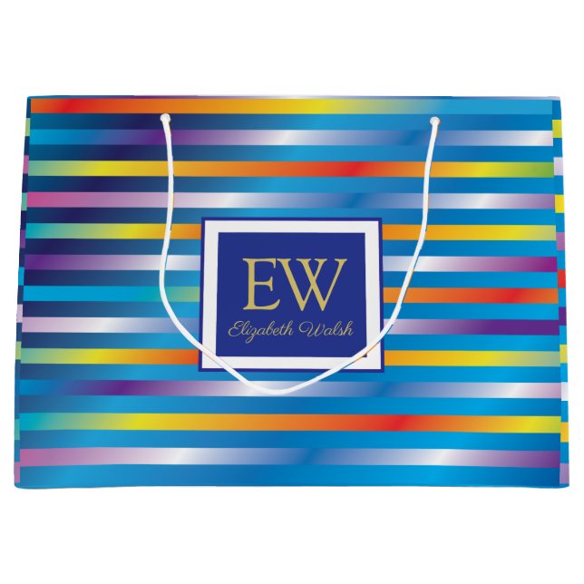 Bolsa De Regalo Grande Diseño de líneas de gradiente minimalista moderno  (Anverso)