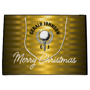 Bolsa De Regalo Grande Diseño de monograma de golf elegante para personal