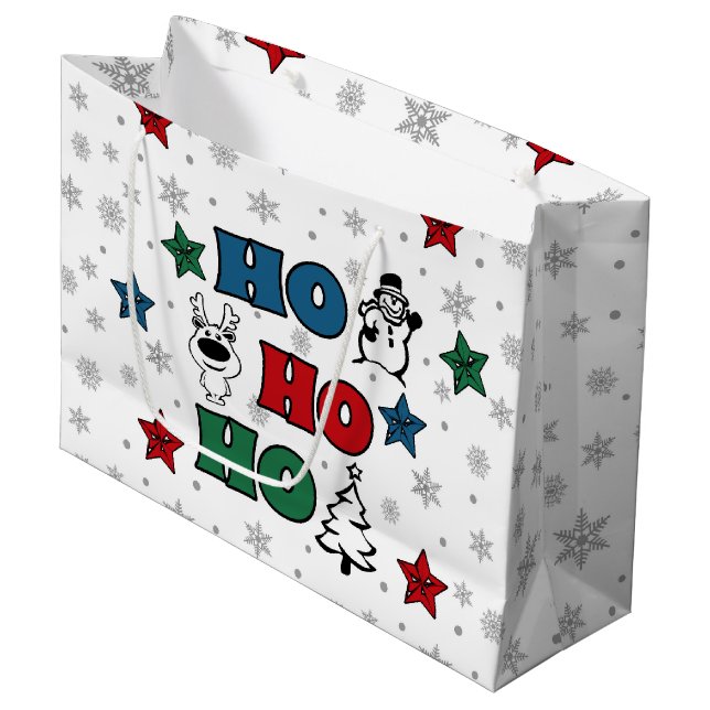 Bolsa De Regalo Grande Diseño de Navidades Ho-Ho-Ho (Angulo Anverso)