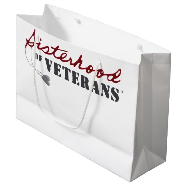 Bolsa De Regalo Grande Diseño de Orgullo Militar de Hermanas de Veteranos (Angulo Anverso)