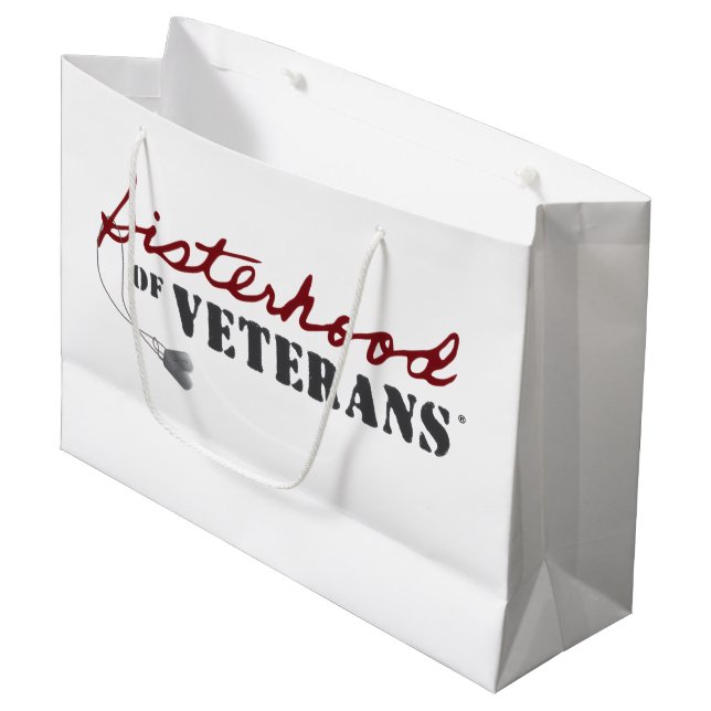 Bolsa De Regalo Grande Diseño de Orgullo Militar de Hermanas de Veteranos (Angulo Anverso)