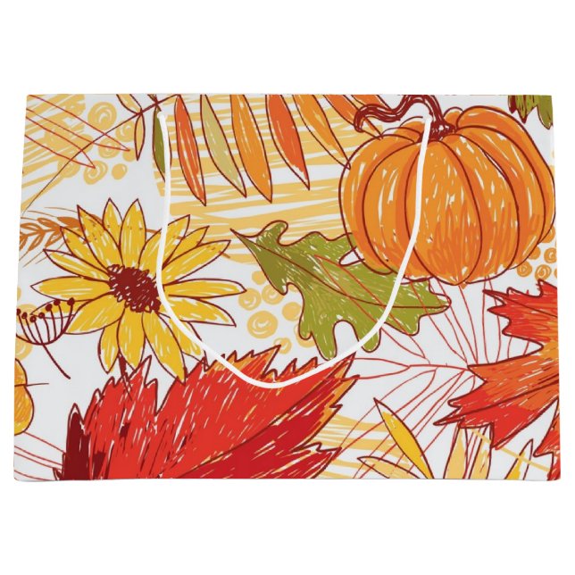Bolsa De Regalo Grande Diseño de otoño (Anverso)