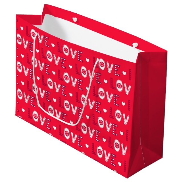 Bolsa De Regalo Grande Diseño de San Valentín (Angulo Anverso)