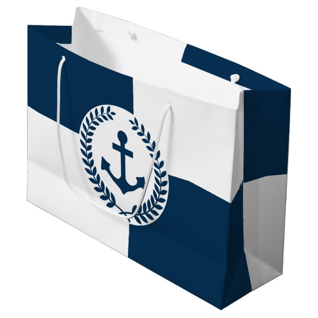 Bolsa De Regalo Grande Diseño de temática náutica (Angulo Anverso)