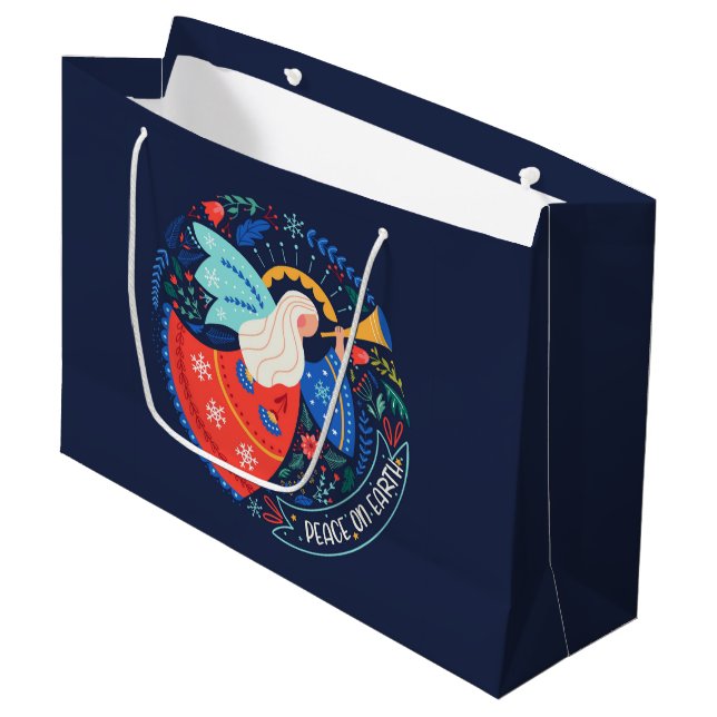 Bolsa De Regalo Grande Diseño del Ángel de la Paz en la Tierra (Angulo Anverso)