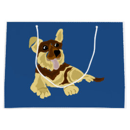 Bolsa De Regalo Grande Diseño del arte del perro de pastor alemán de la