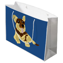 Bolsa De Regalo Grande Diseño del arte del perro de pastor alemán de la