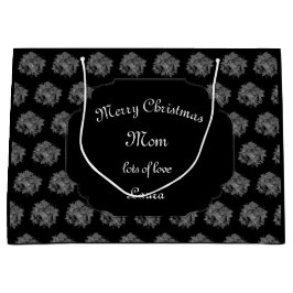 Bolsa De Regalo Grande Diseño del Poinsettia de la mamá de las Felices