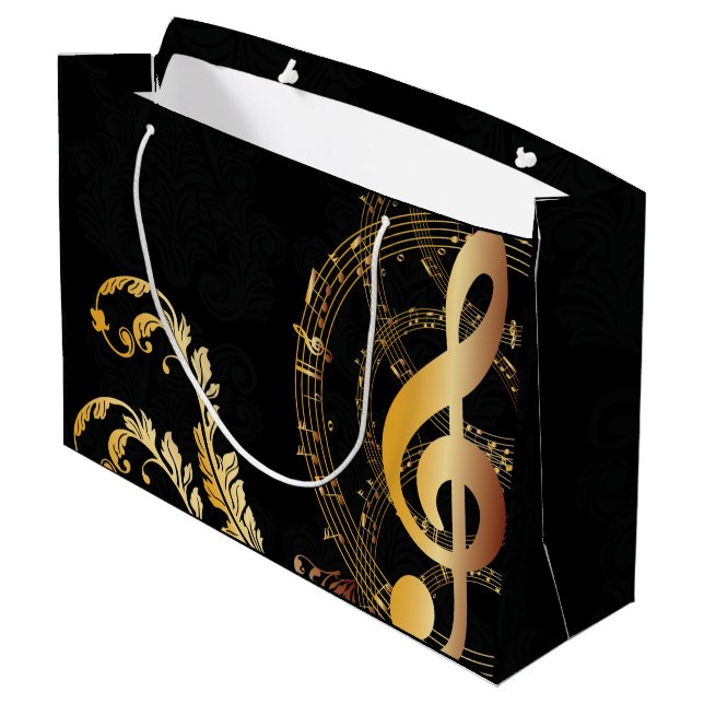 Bolsa De Regalo Grande Diseño elegante de Music Note Luxury (Angulo reverso)