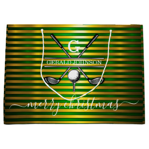 Bolsa De Regalo Grande Diseño elegante del Monograma de Golf del Personal