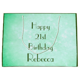 Bolsa De Regalo Grande Diseño elegante feliz 21 cumpleaños