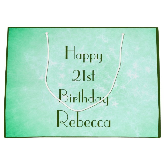 Bolsa De Regalo Grande Diseño elegante feliz 21 cumpleaños (Anverso)