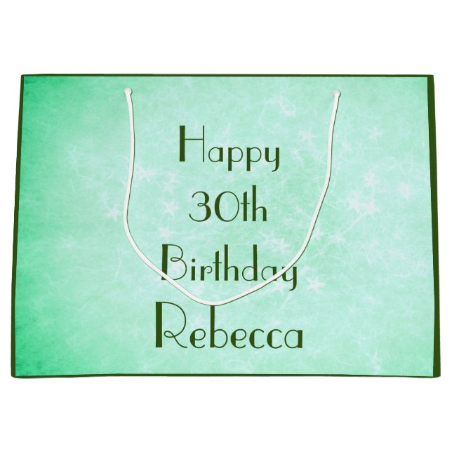 Bolsa De Regalo Grande Diseño elegante Feliz 30 cumpleaños (Anverso)