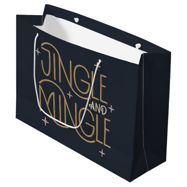 Bolsa De Regalo Grande Diseño festivo de jingle y mingle (Angulo Anverso)