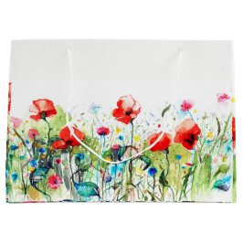 Bolsa De Regalo Grande Diseño Floral de RedPoppies