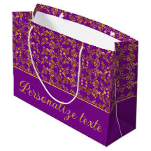 Diseño floral dorado vintage patrón chic morado