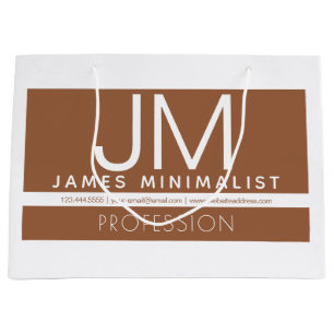 Bolsa De Regalo Grande Diseño minimalista profesional moderno   Marrón y 