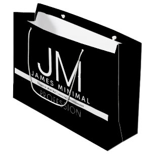 Bolsa De Regalo Grande Diseño minimo profesional moderno   Blanco y negro