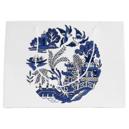 Bolsa De Regalo Grande Diseño panorámico azul clásico
