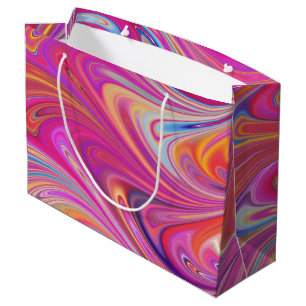 Bolsa De Regalo Grande Diseño rápido triple rosa y Naranja