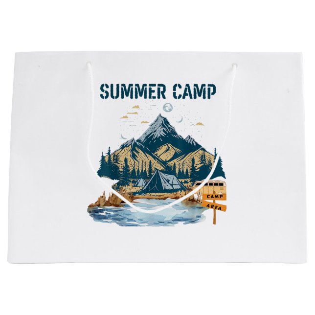 Bolsa De Regalo Grande Diseño sencillo en el campamento de verano (Anverso)