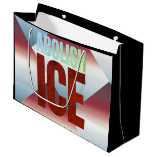 Bolsa De Regalo Grande Diseño tipográfico minimalista para abolir ICE en