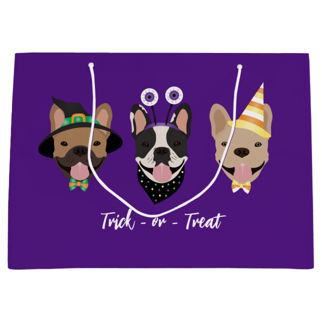 Bolsa De Regalo Grande Disfraces de Halloween en Bulldog francés (Anverso)