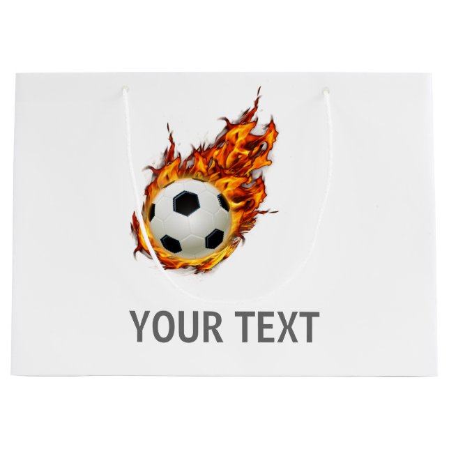 Bolsa De Regalo Grande Disparan una bola de fútbol personalizada (Anverso)