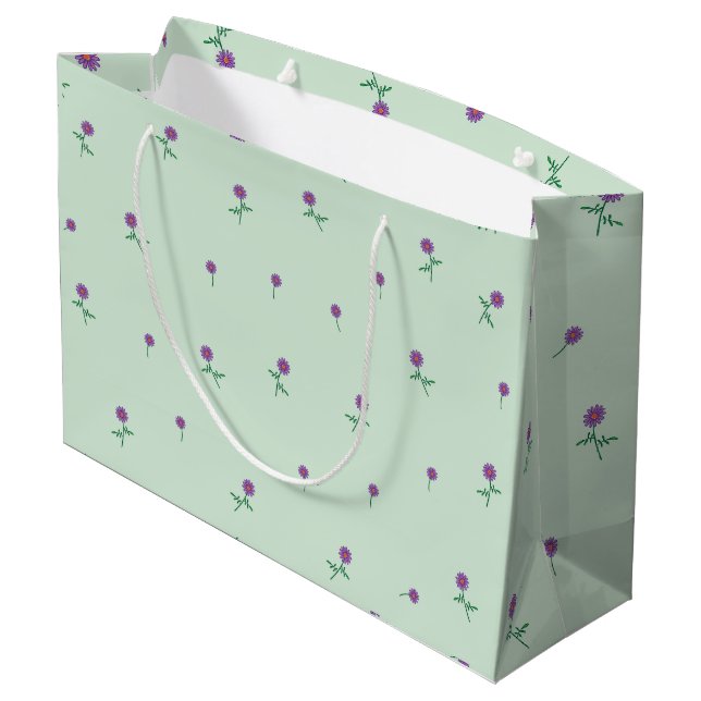 Bolsa De Regalo Grande Ditsy floral verde (Angulo reverso)